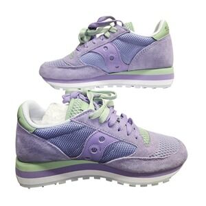 Saucony Jazz Triple Shoes Womens Size 7.5 Violet Lime Sneakers S60766-2